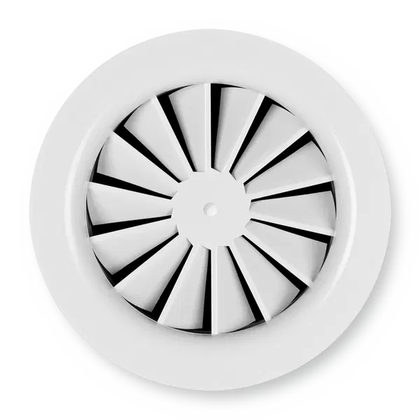 RWR-N (RAL9016) • Circular swirl diffuser with fixed blades