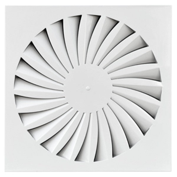 VWR-N (RAL9016) • Square swirl diffuser with fixed blades