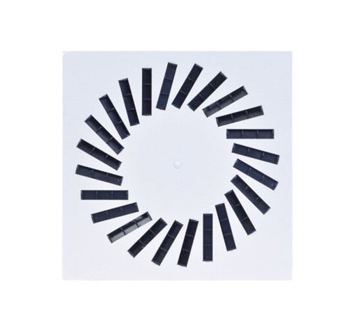 VWR-3A (RAL9016) • Square swirl diffuser with adjustable blades