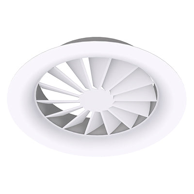 RWR-2 (RAL9016) • Circular swirl diffuser with fixed blades